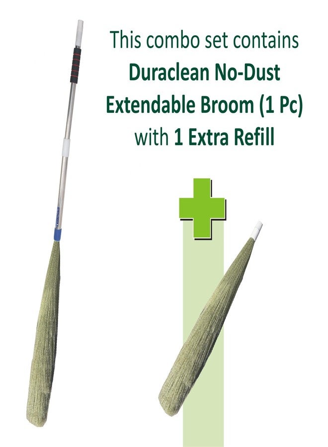 VIMAL Duraclean-SS (Extendable Handle) No-Dust Soft Broom with Extra Refill (1 Pc) for Home/Office/Outdoor Floors & Ceiling Cleaning, Washable Fibers Jhadu with Adjustable Stainless Steel Handle - Image 2